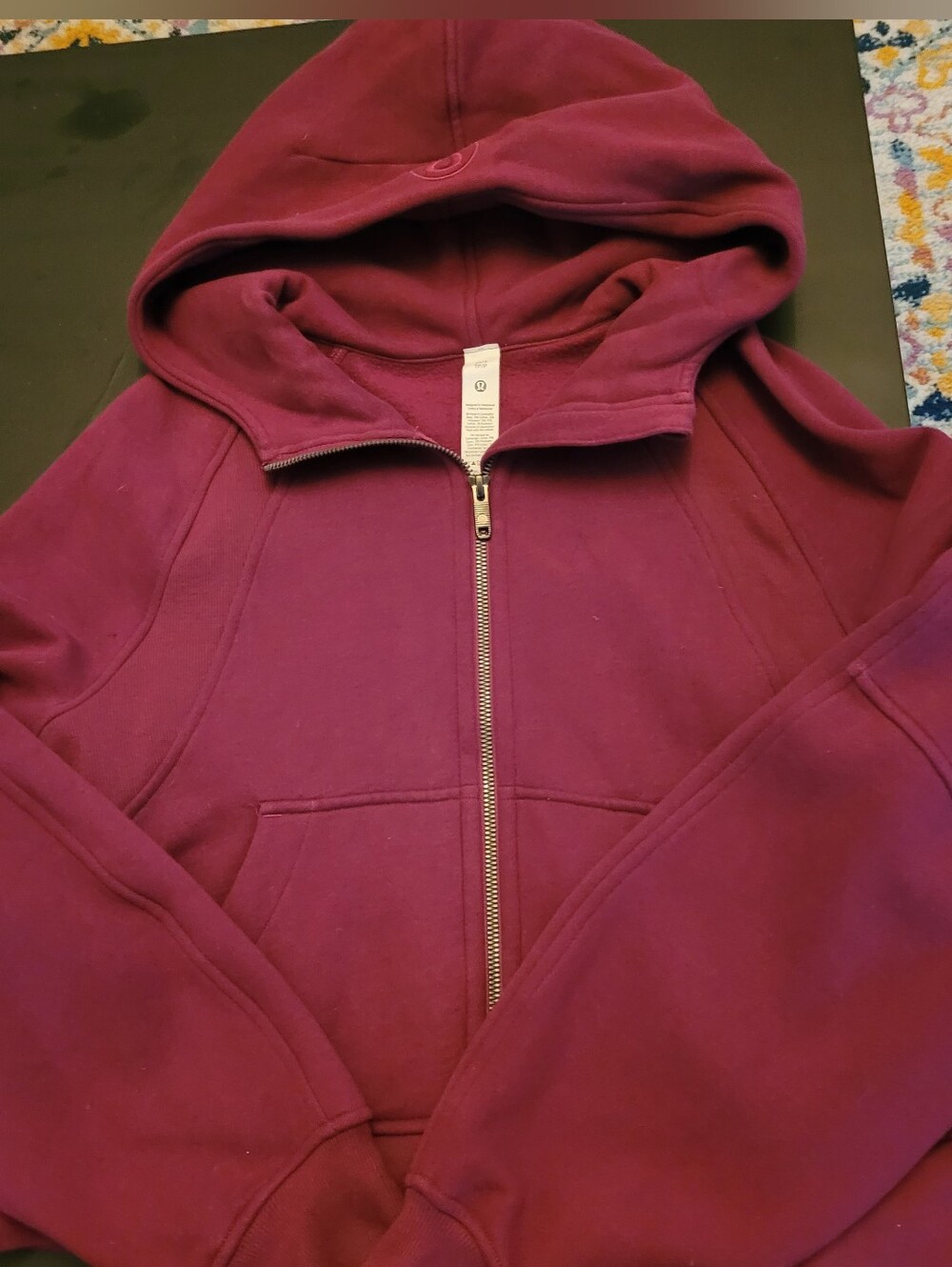 lululemon athletica Womens Maroon Full-Zip Hoodie